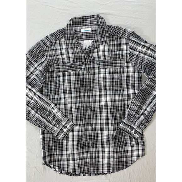 Columbia Other - Columbia Long Sleeve Button Front Vented Fishing Shirt. Gray Plaid, Size S. EUC!
